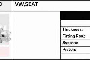 Гальмівний супорт для моделей: SEAT (CORDOBA, TOLEDO, IBIZA), VOLKSWAGEN (PASSAT, PASSAT, GOLF, GOLF, VENTO, CORRADO)