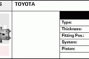 Гальмівний супорт для моделей: TOYOTA (AVENSIS, AVENSIS, AVENSIS, COROLLA)