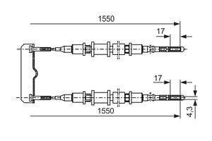 Тормозной трос OPEL OMEGA B (V94) / OPEL OMEGA A (V87) 1986-2005 г.