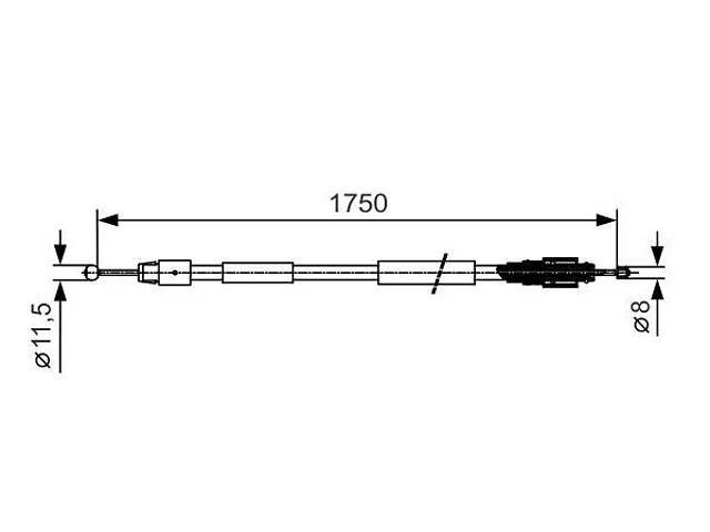 Тормозной трос PORSCHE CAYENNE (9PA) / VW TOUAREG (7LA, 7L6, 7L7) 2002-2013 г.