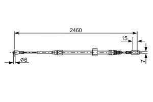 Тормозной трос VW LT 28-46 (2DA, 2DD, 2DH) / VW LT 28-35 (2DB, 2DE, 2DK) 1995-2012 г.