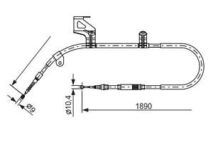 Тормозной трос VW PASSAT B5 (3B2) / VW PASSAT B5.5 (3B6) 1996-2005 г.