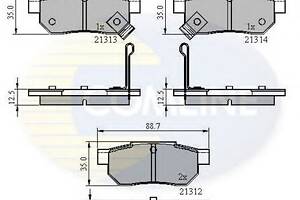 Тормозные колодки для моделей: ACURA (INTEGRA, INTEGRA,INTEGRA), HONDA (ACCORD,CIVIC,CIVIC,CRX,PRELUDE,CONCERTO,CIVIC,C