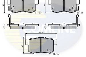 Тормозные колодки  для моделей: ACURA (TL, RDX), HONDA (ACCORD,ACCORD,SHUTTLE,S2000,CIVIC,CIVIC,STREAM,CIVIC,CR-V,FR-V,C