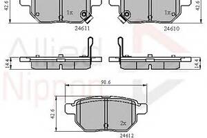 Тормозные колодки для моделей: ASTON MARTIN (CYGNET), SUBARU (TREZIA), TOYOTA (YARIS,AURIS,RACTIS,COROLLA,PRIUS,IQ,URB