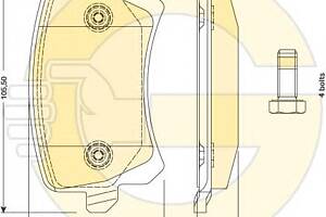 Колодки гальмівні для моделей: AUDI (A6, A6, Q3), AUDI (FAW) (Q3), SEAT (ALHAMBRA), VOLKSWAGEN (PASSAT, PASSAT, TIGUAN, PAS)