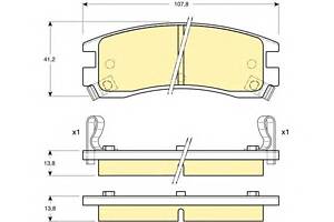 Колодки гальмівні для моделей: BUICK (REGAL), CADILLAC (SEVILLE,SEVILLE,ELDORADO,ALLANTE,ALLANTE,DEVILLE,DEVILLE,ELDOR