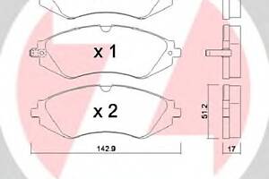 Тормозные колодки для моделей: CHEVROLET (LACETTI, NUBIRA,NUBIRA), DAEWOO (ESPERO,LANOS,NUBIRA,NUBIRA,LANOS,NUBIRA,NUBI