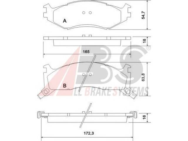 Тормозные колодки для моделей: CHRYSLER (PHANTOM, LE-BARON,DAYTONA,LE-BARON,VOYAGER), DODGE (CARAVAN), PLYMOUTH (SUNDAN