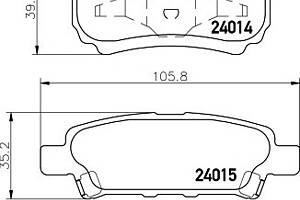 Тормозные колодки для моделей: CHRYSLER (SEBRING), DODGE (CALIBER,AVENGER), JEEP (COMPASS,PATRIOT), MITSUBISHI (OUTLAN