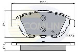 Колодки гальмівні для моделей:CITROËN (C3,C3,C3,DS3,DS3), PEUGEOT (2008)