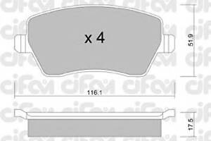 Колодки гальмівні для моделей: DACIA (DUSTER, LODGY,DOKKER,DOKKER,LOGAN), LADA (LARGUS,LARGUS), NISSAN (MICRA,MICRA,NOT