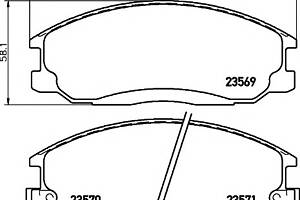 Тормозные колодки для моделей: DAEWOO (REXTON), HYUNDAI (H-1,XG,H-1,TRAJET,HIGHWAY,SANTA-FE,H-1,PORTER,XG), HYUNDAI (H