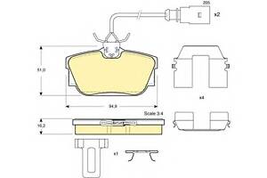 Колодки гальмові для моделей:FORD (GALAXY), SEAT (ALHAMBRA), VOLKSWAGEN (TRANSPORTER,SHARAN,TRANSPORTER,TRANSPORTER...