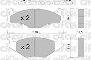 Тормозные колодки  для моделей: HYUNDAI (PONY),  SEAT (CORDOBA,TOLEDO,IBIZA), VOLKSWAGEN (JETTA,SANTANA,SCIROCCO,SCIROCC