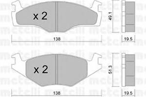 Тормозные колодки для моделей: HYUNDAI (PONY), SEAT (CORDOBA,TOLEDO,IBIZA), VOLKSWAGEN (JETTA,SANTANA,SCIROCCO,SCIROCC