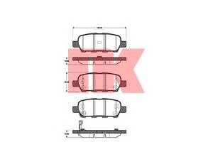 Гальмівні колодки для моделей: INFINITI (FX, FX), NISSAN (X-TRAIL, QASHQAI, TIIDA, TIIDA, TIIDA, MURANO, CUBE, TEANA, TEANA, JUK