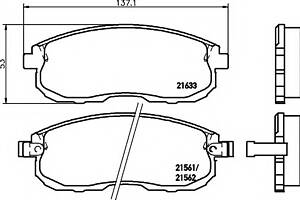 Колодки гальмівні для моделей: INFINITI (I30), NISSAN (MAXIMA,200-SX,MAXIMA,ALTIMA,SENTRA,CEFIRO,180-SX,ALTIMA,ALTIMA...