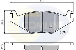 Колодки гальмівні для моделей: SEAT (CORDOBA, TOLEDO, IBIZA), VOLKSWAGEN (JETTA, SANTANA, SCIROCCO, SCIROCCO, DERBY, PASSAT, P