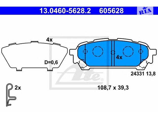 Тормозные колодки для моделей: SUBARU (IMPREZA, IMPREZA)