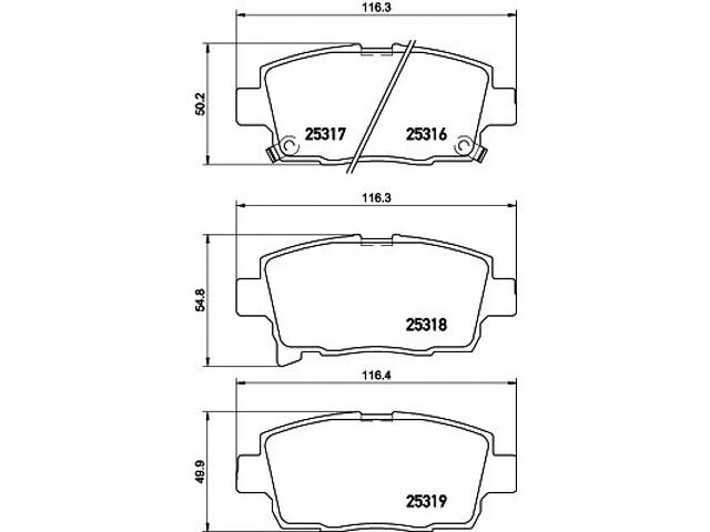 Тормозные колодки для моделей: TOYOTA (bB, PORTE,SIENTA)