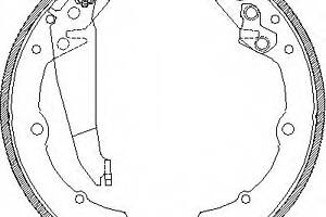 Колодки гальмові барабанні для моделей:AUDI (80,80,100,100,100,100,100,80,100,90), SEAT (INCA), VOLKSWAGEN (PASSAT...)