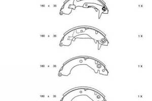 Тормозные колодки барабанные для моделей: HYUNDAI (S-COUPE, LANTRA,LANTRA), MITSUBISHI (COLT,COLT,LANCER,LANCER,LANCER,