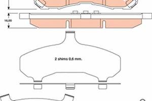 Тормозные колодки CHRYSLER 200 / DODGE AVENGER / DODGE CALIBER 2006-2017 г.