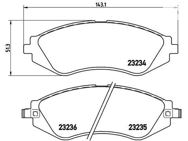 Тормозные колодки дисковые DAEWOO GENTRA / CHEVROLET NUBIRA 1991-2013 г.