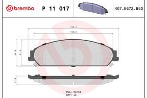 Тормозные колодки дисковые DODGE CHARGER / DODGE CALIBER 2004-2014 г.