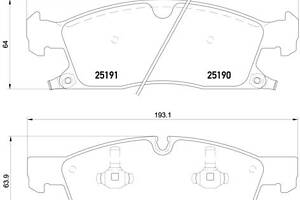 Тормозные колодки дисковые DODGE DURANGO (WD) 2010- г.