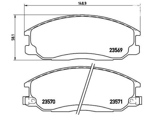 Тормозные колодки дисковые HYUNDAI XG / HYUNDAI HIGHWAY 1997-2017 г.