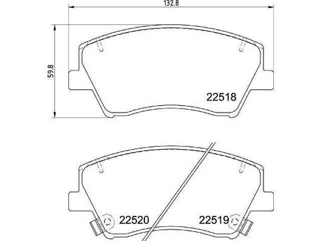 Тормозные колодки дисковые KIA NIRO (DE) / HYUNDAI IONIQ (AE) 2015-2022 г.