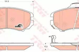 Тормозные колодки дисковые на Coupe, Elantra, Magentis, Optima, Sonata, Soul, Tucson