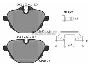 Тормозные колодки дисковые на I8, Seria 5, Seria 6, Seria 7, X3, X4, X5