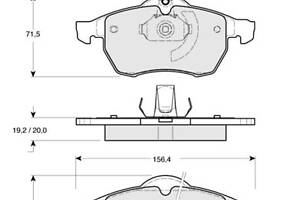 Тормозные колодки дисковые OPEL COMBO / OPEL ASTRA H (A04) 1998-2020 г.