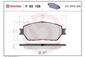 Тормозные колодки дисковые TOYOTA CAMRY (_V3_) 1996-2012 г.