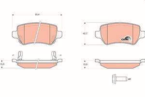 Тормозные колодки OPEL COMBO / KIA VENGA (YN) / NISSAN JUKE (F15) 1998-2019 г.