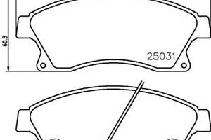 Тормозные колодки передние дисковые на Astra H, Astra J, Aveo, Cruze