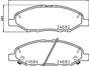 Тормозные колодки передние дисковые на Micra, Note, Tiida, Wingroad