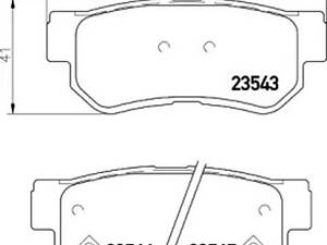 Задні дискові гальмівні колодки на Elantra, Getz, Grandeur, Matrix, Optima, Santa Fe, Sonata, Sportage, Trajet, Tucson