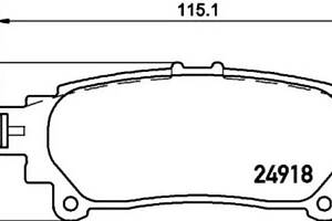 Тормозные колодки задние дисковые на Fortuner, Highlander, Prius, RX, Sienna