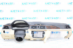 Торпедо передня панель з AIRBAG BMW 3 F30 12-18 4d чорний з беж накладками
