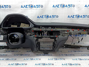 Торпедо передняя панель с AIRBAG BMW X5 F15 14-18 кожа черная Dakota, без проекции, царапины