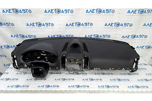 Торпедо передняя панель с AIRBAG Porsche Cayenne 958 11-14 черн кожа, трещина