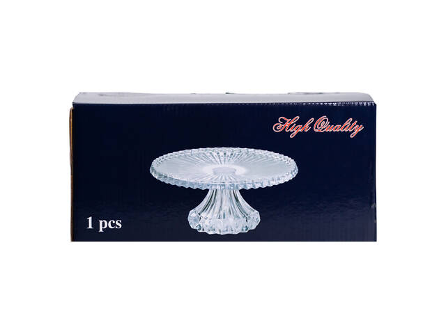 Тортовница на ножке 25 см стеклянная HP-19-138 - Фото 5