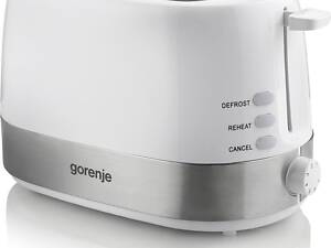 Тостер Gorenje T850WE/ 720 Вт./ розморожування/ розігрів/ автовимкнення/ матеріал корпусу-пластик+метал/білий (T850WE)