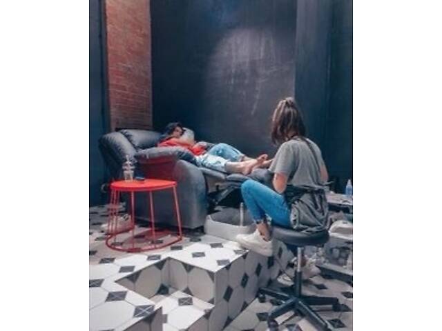 Крісло Реклайнер для педикюру, нарощування вій, бровіста, процедур 3в1. Реклайнер для салонів краси. Виробник - Фото 4