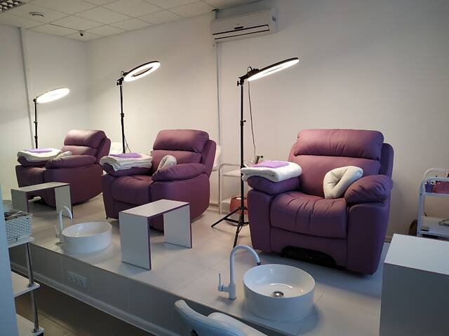 Крісло Реклайнер для педикюру, нарощування вій, бровіста, процедур 3в1. Реклайнер для салонів краси. Виробник - Фото 3