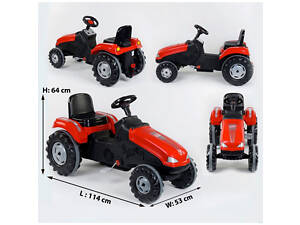 Трактор педальний 07-321 RED (1) клаксон на кермі, регульоване сидіння, колеса з гумовими накладками, в